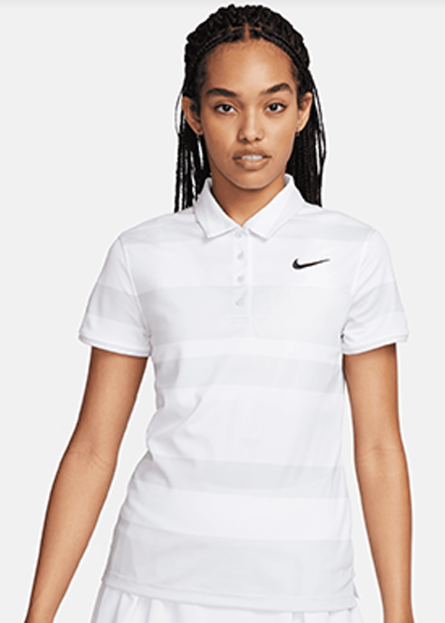 W NK DF VCTRY SS POLO PRINT - White