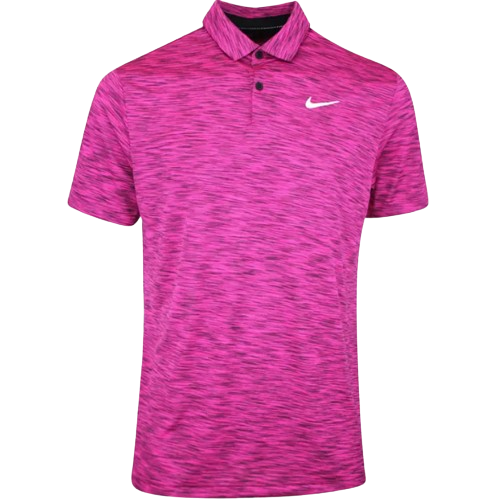 M NK TOUR POLO SPACE DYE - Bordeaux/Fireberry/White