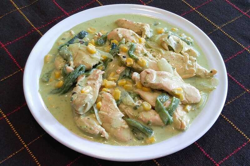 Fajitas en crema de poblano