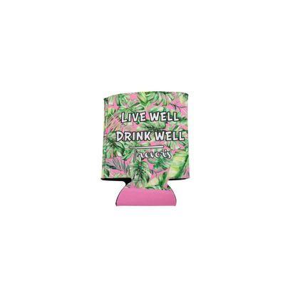 Live Well Drink Well Palm Tree Koozie