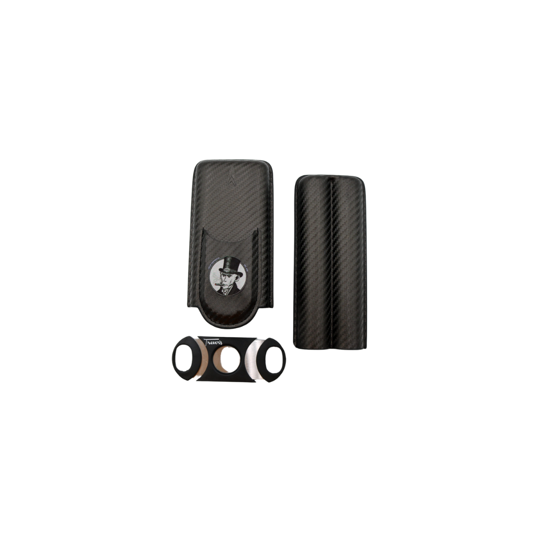 Trevor&#39;s Branded Monkey 2 Finger Cigar Case with Cutter