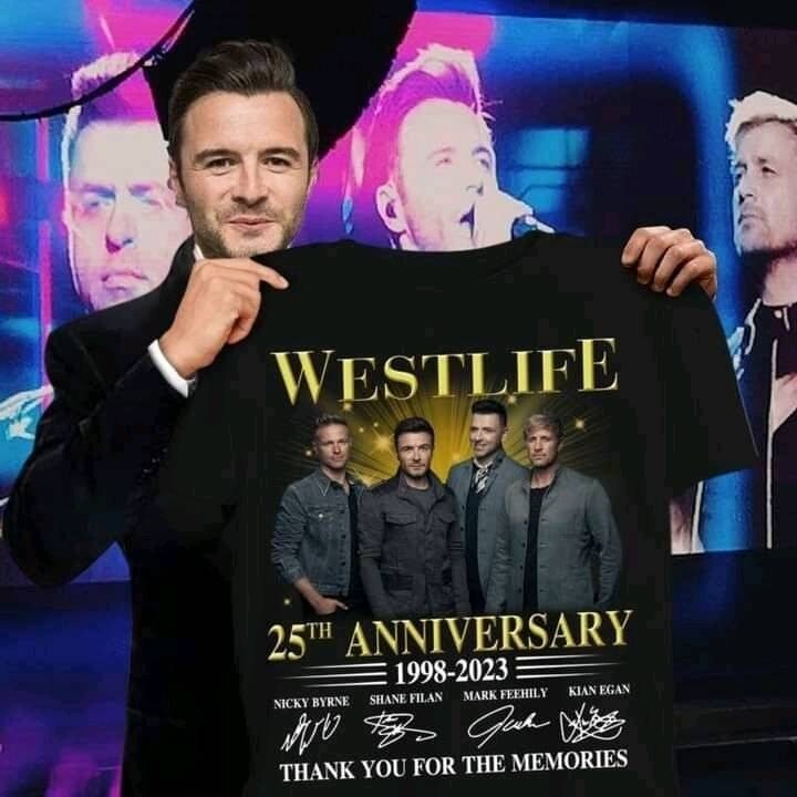Westlife 25th Anniversary 1998-2023 Thanks You For The Memories Signatures Shirt