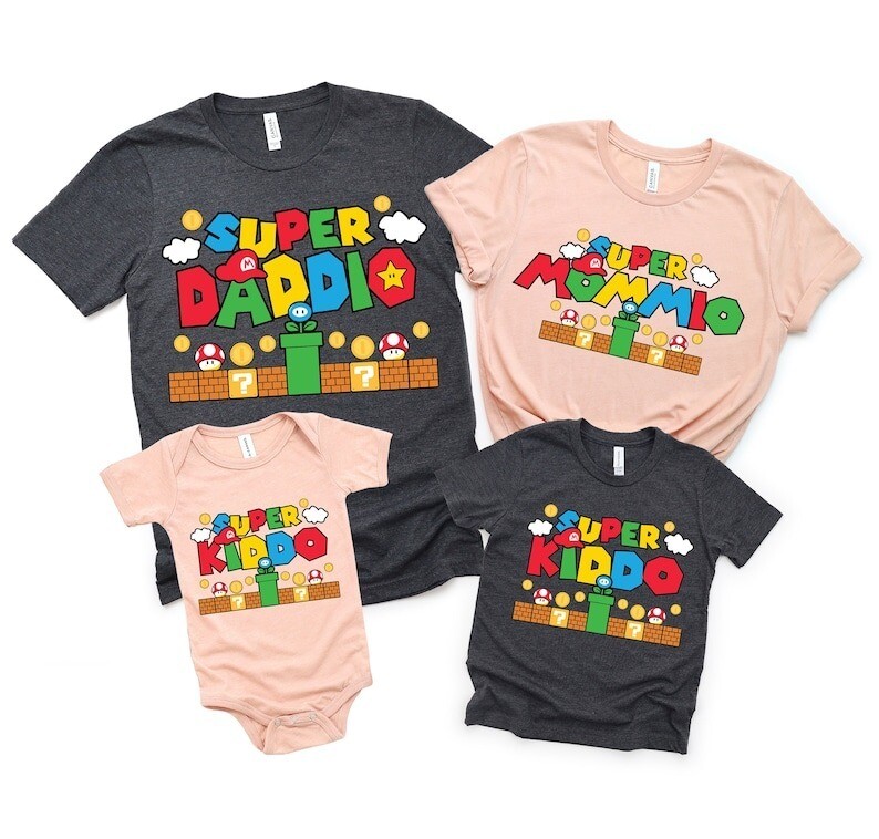 Super Daddio Game Shirt, New Dad Shirt, Super Mommio Shirt, Father's Day Shirt, Super Kiddio Shirt, Gift for Dad