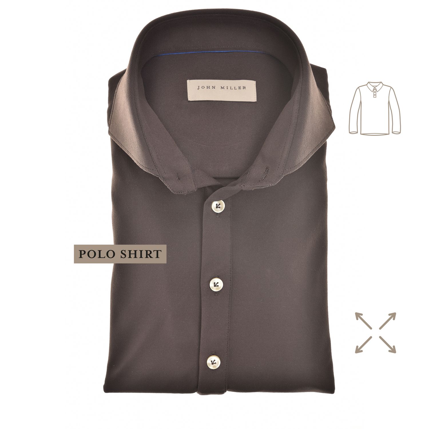 John Miller Shirts Plain:Polo shirt