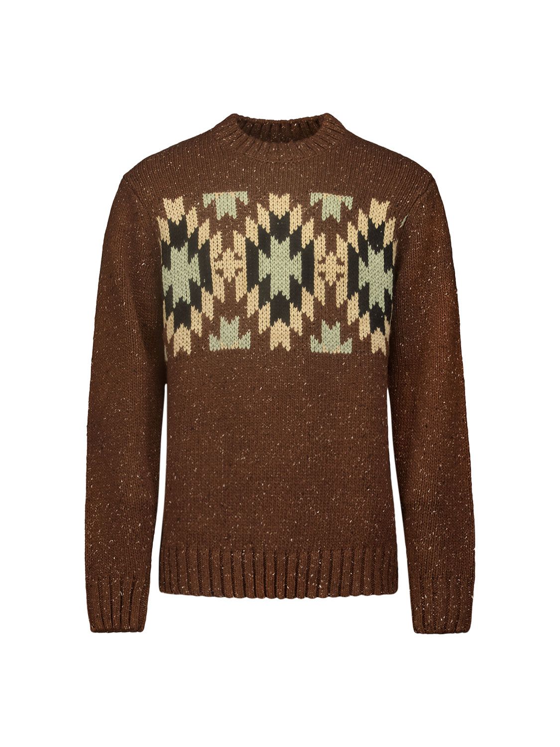 No Excess Pullover Crewneck Jacquard Pattern