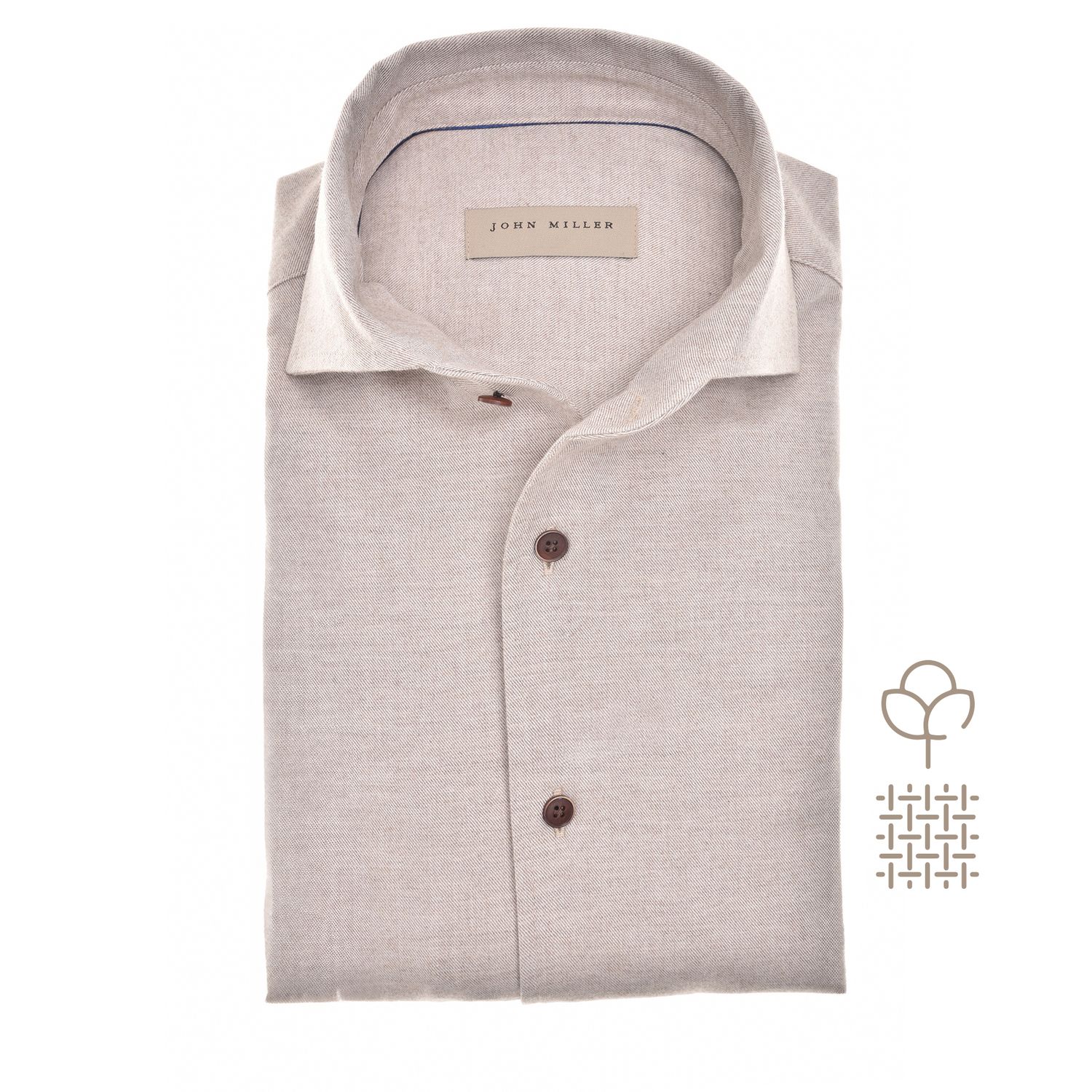 John Miller Shirts Plain:Overhemd