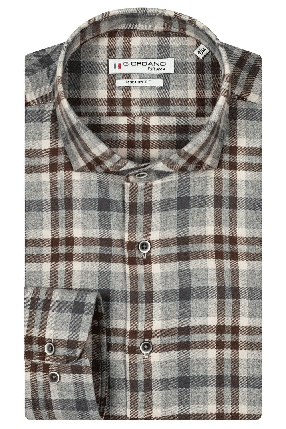 Giordano Row, LS Cutaway  Brushed Check