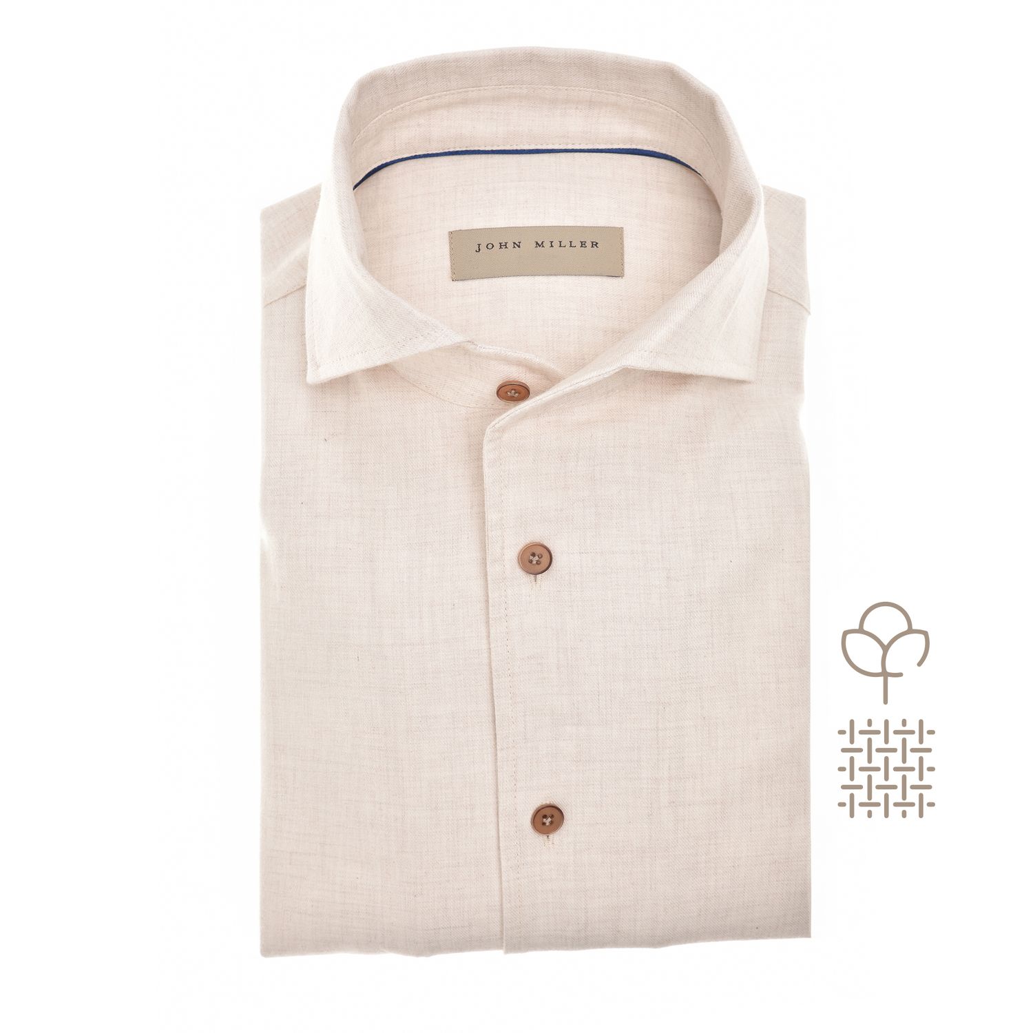 John Miller Shirts Plain:Overhemd
