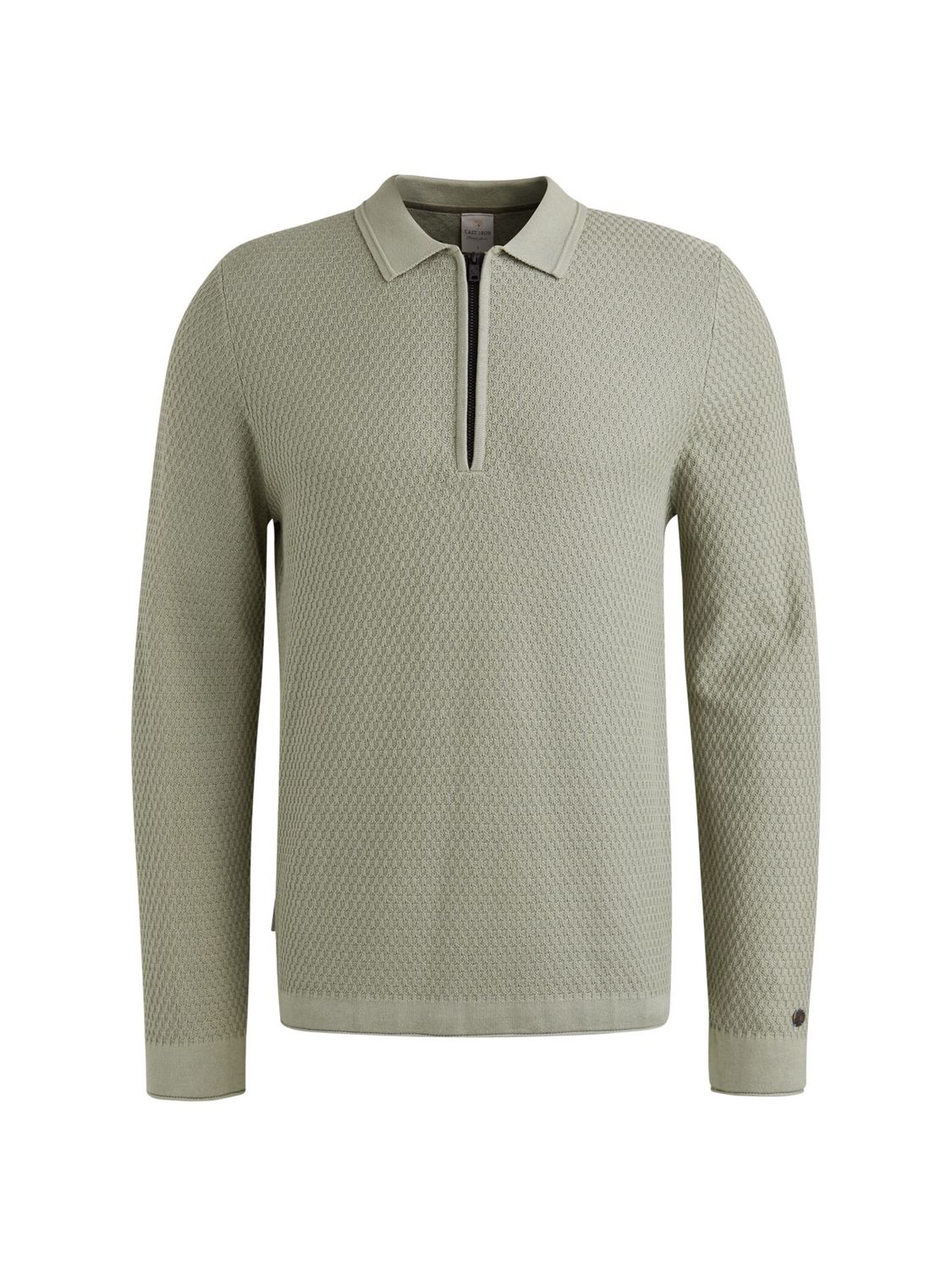 Cast Iron Long sleeve polo cotton modal