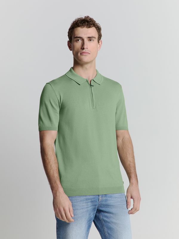 No Excess Pullover Short Sleeve Polo Zip Soli