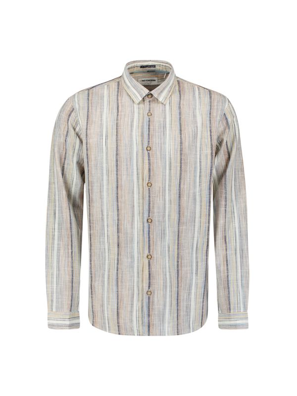 No Excess Shirt Slub Multi Coloured Stripes
