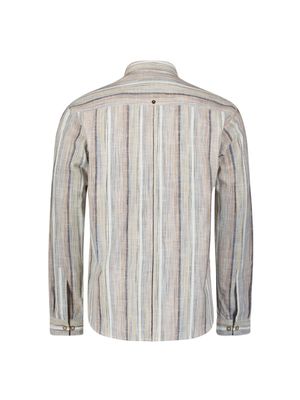 No Excess Shirt Slub Multi Coloured Stripes