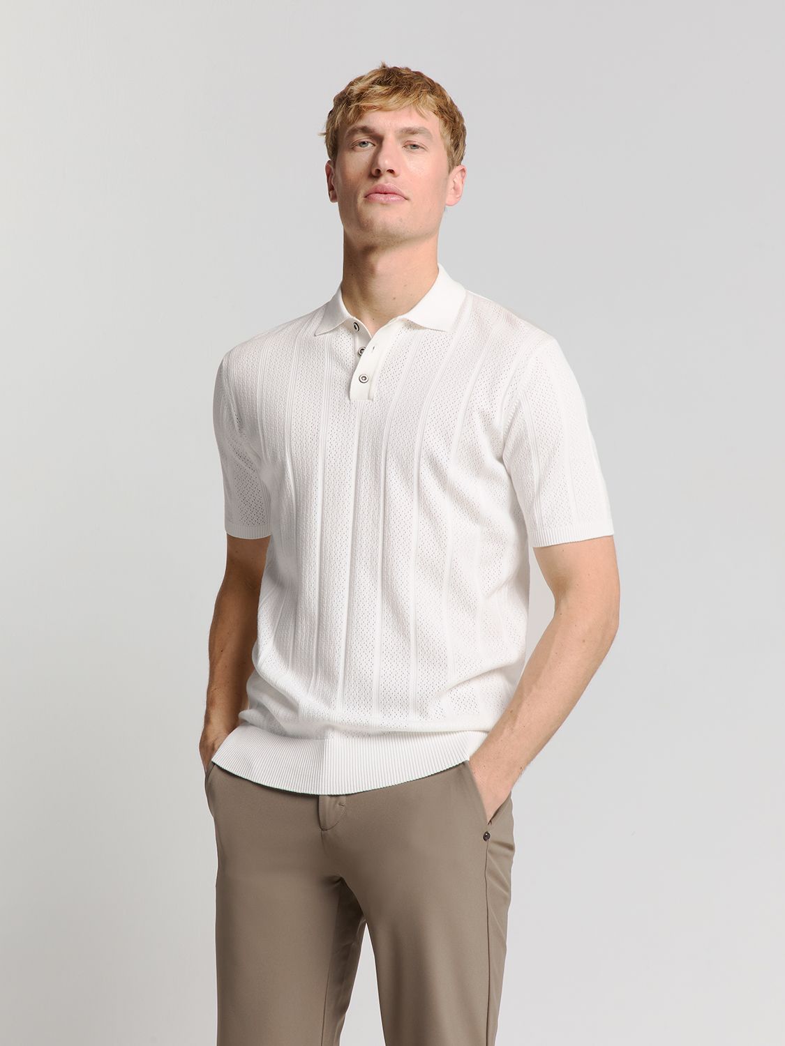 No Excess Pullover Short Sleeve Polo Button S