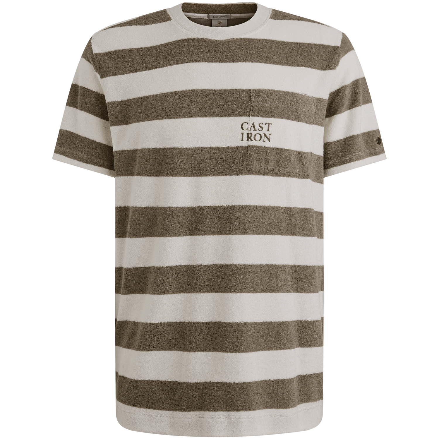 Cast Iron Short sleeve r-neck y/d stripe