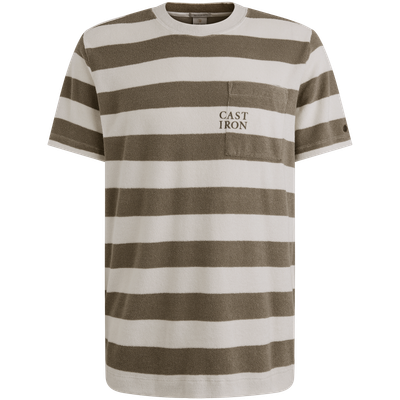 Cast Iron Short sleeve r-neck y/d stripe