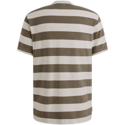 Cast Iron Short sleeve r-neck y/d stripe
