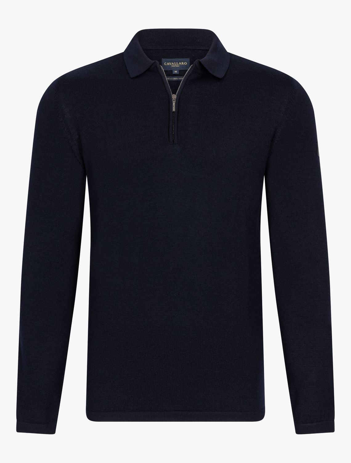 Cavallaro Merino Long Sleeve Zip Polo
