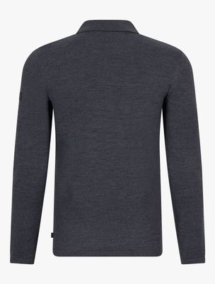 Cavallaro Merino Long Sleeve Zip Polo