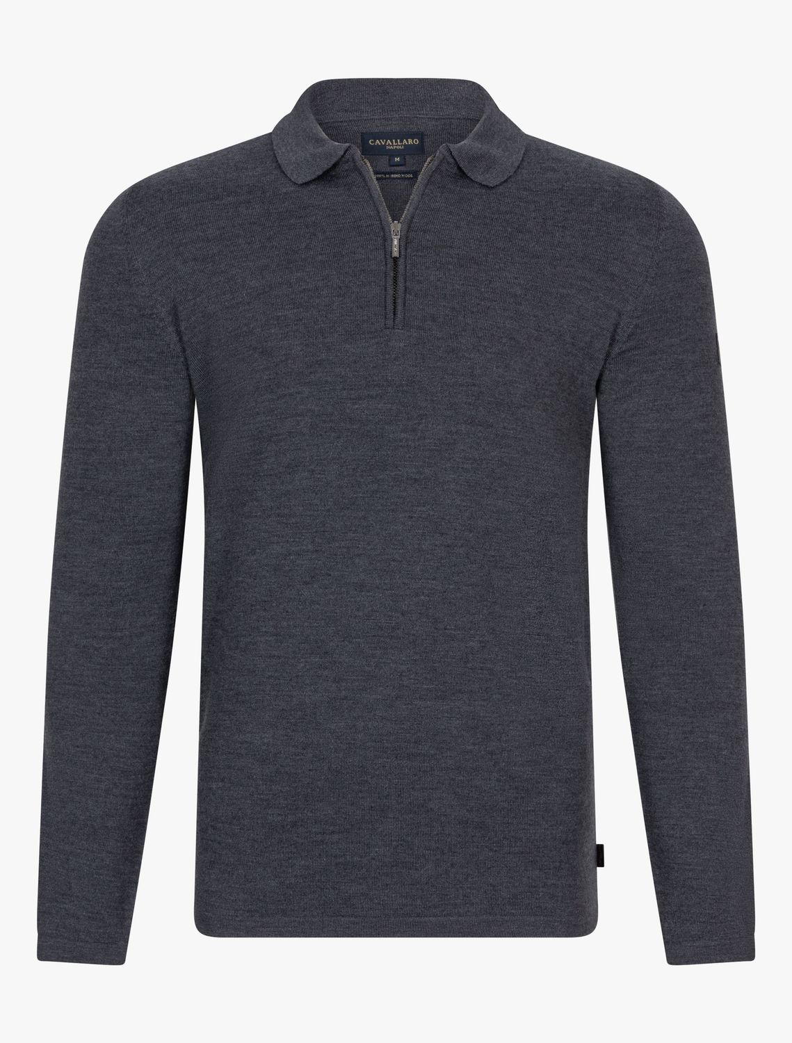 Cavallaro Merino Long Sleeve Zip Polo