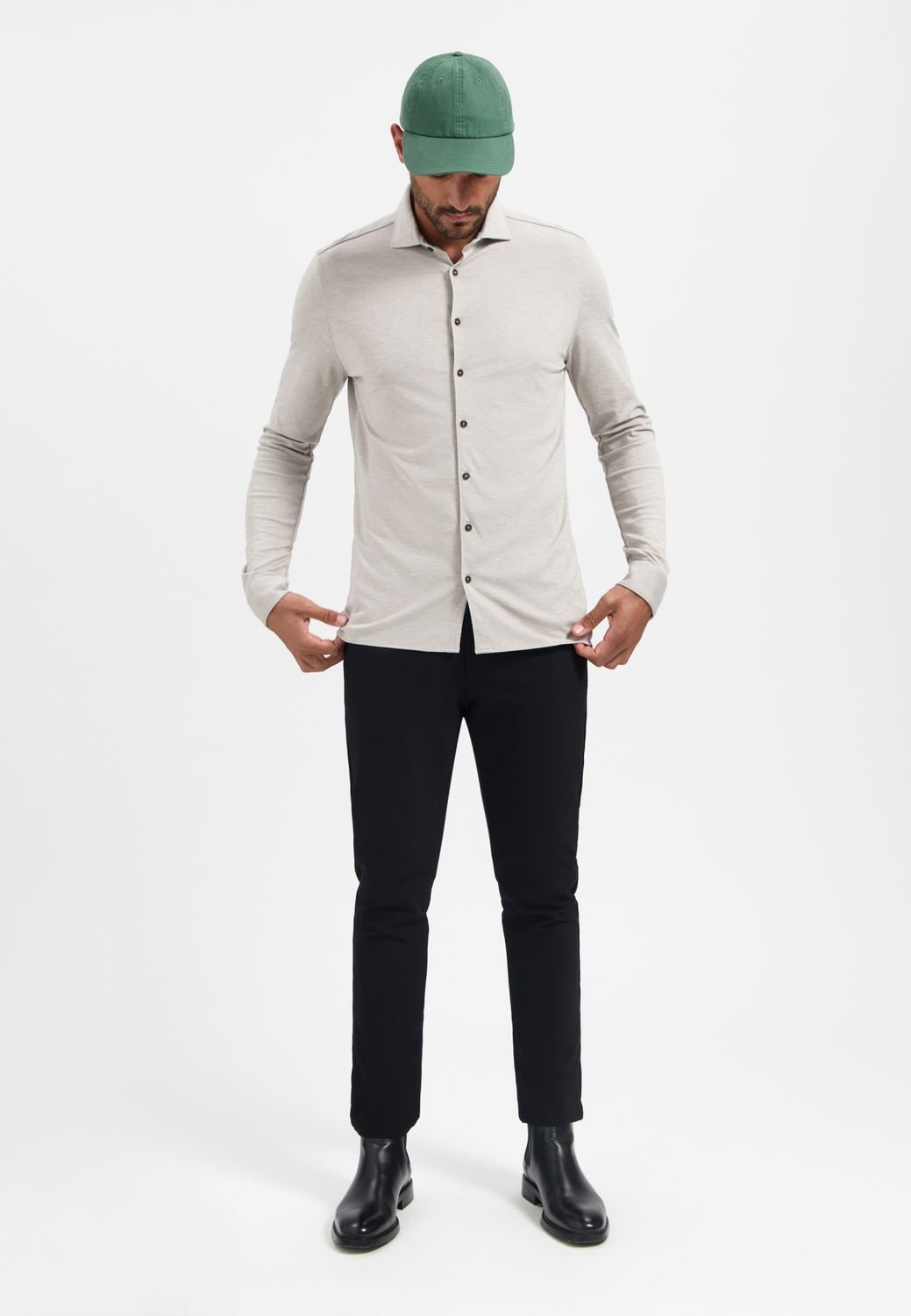 No Excess Shirt Jersey Melange Stretch