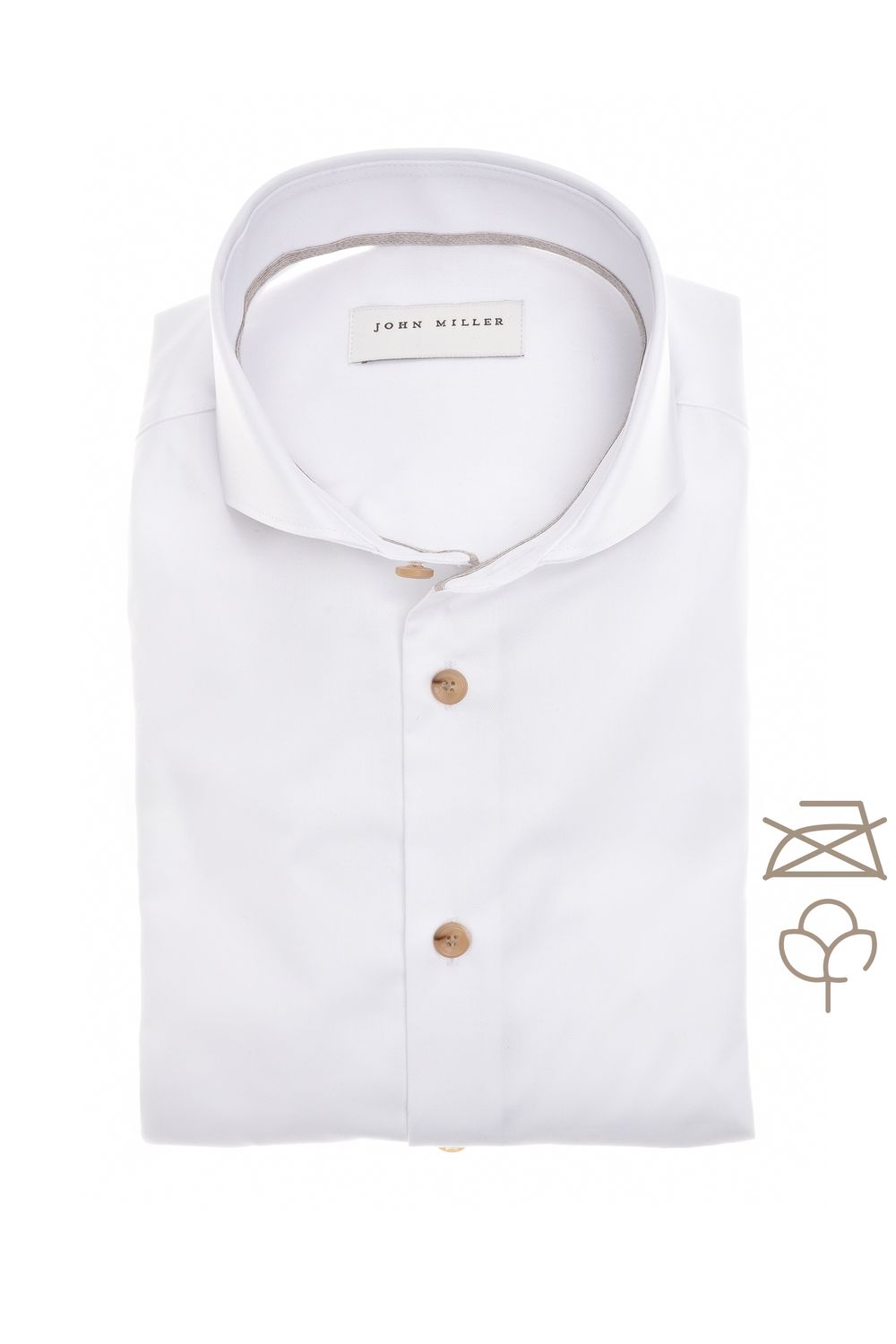 John Miller Shirts Plain:Overhemd