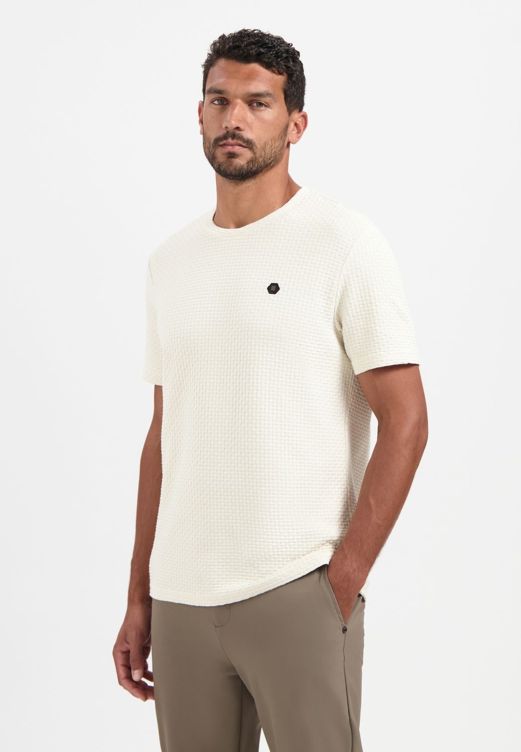 No Excess T-Shirt Crewneck Relief Jacquard Bl