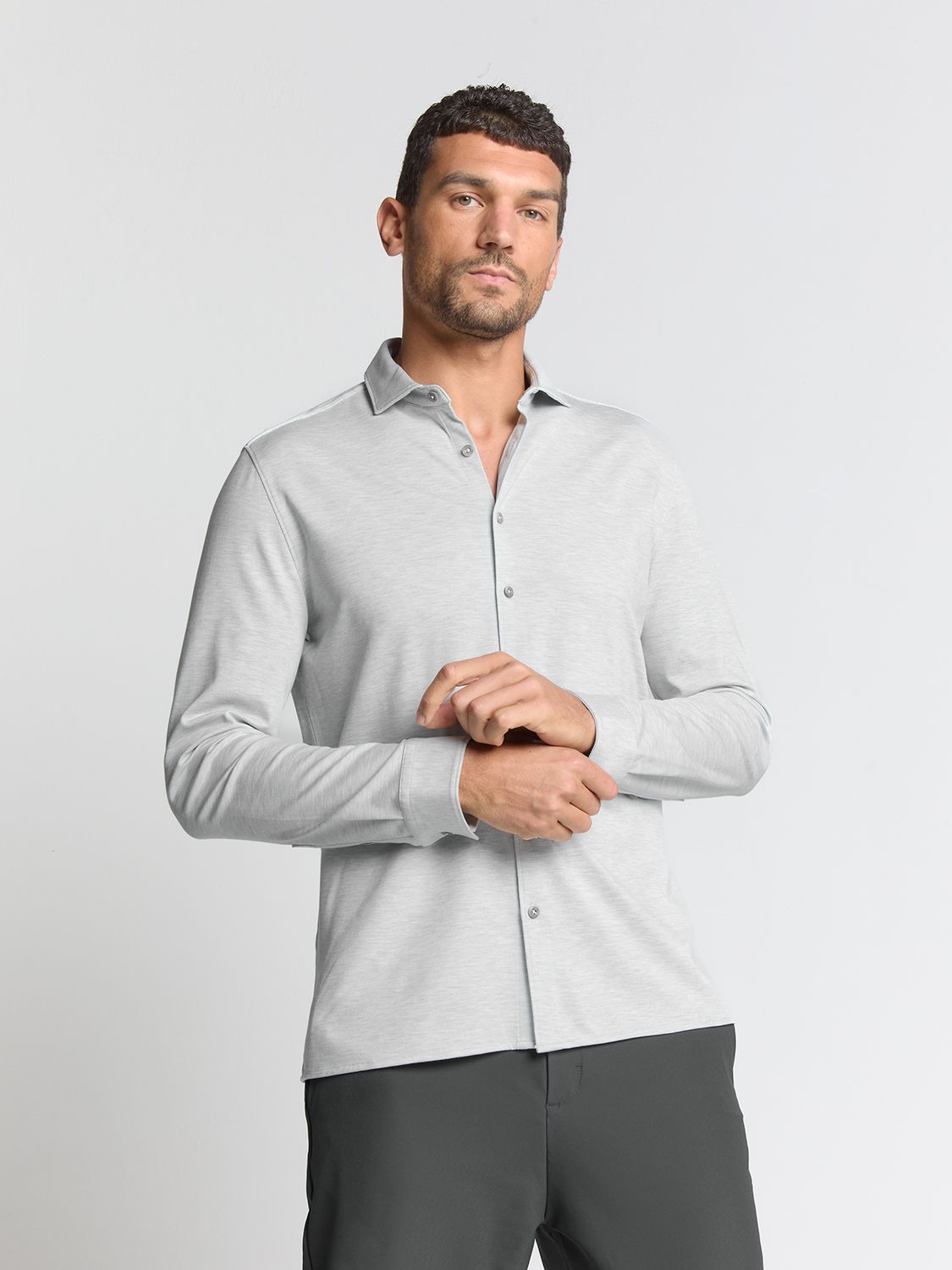 No Excess Shirt Jersey Melange Stretch