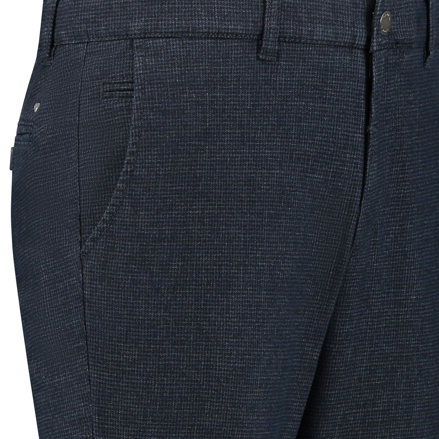 Come 4 broek pepita structuur blauw