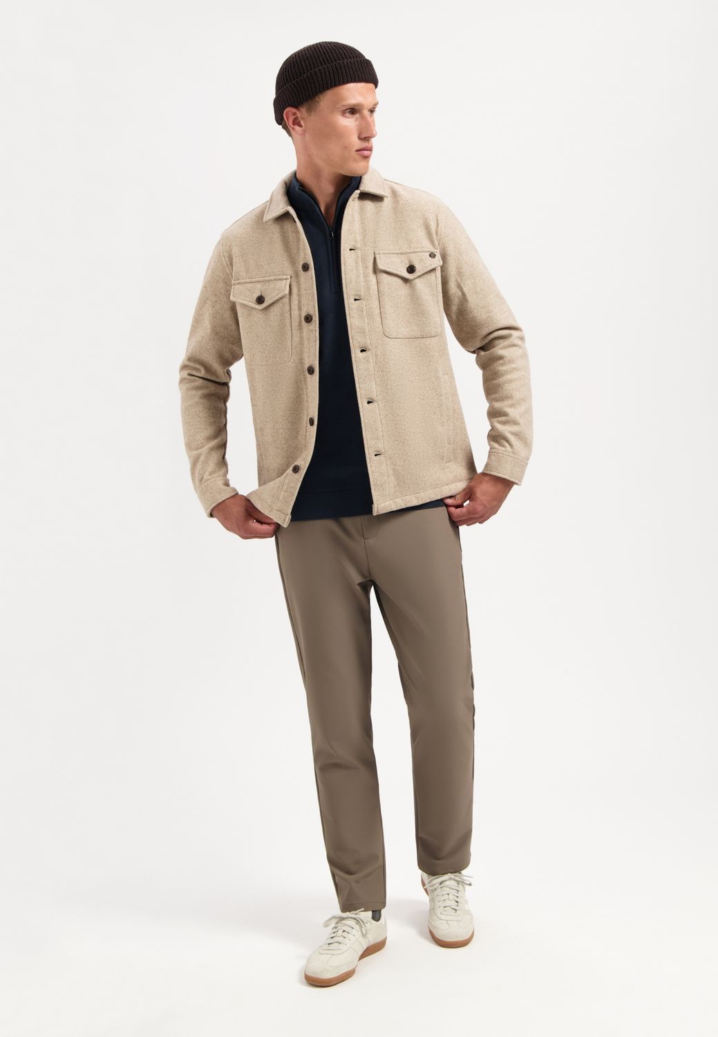 No Excess Overshirt Button Closure Melange