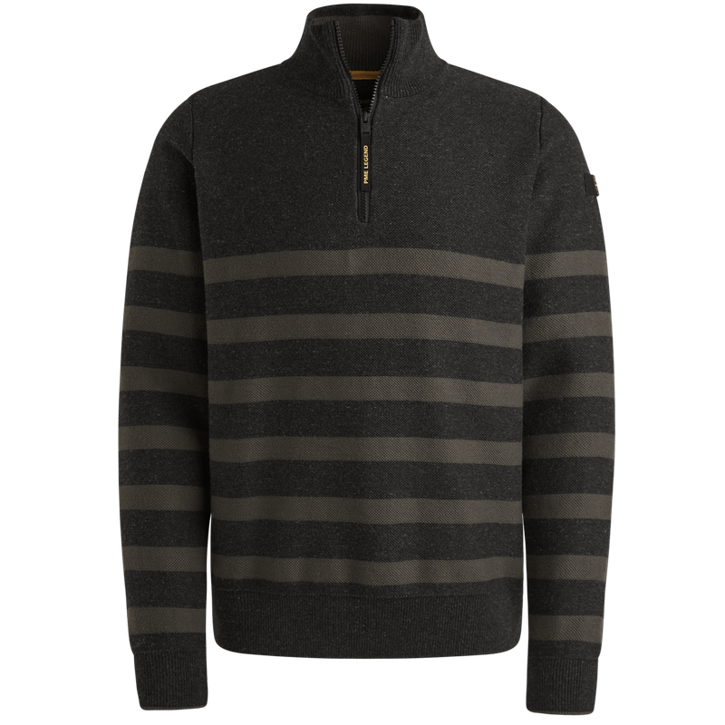 PME Legend Half zip collar cotton rib knit