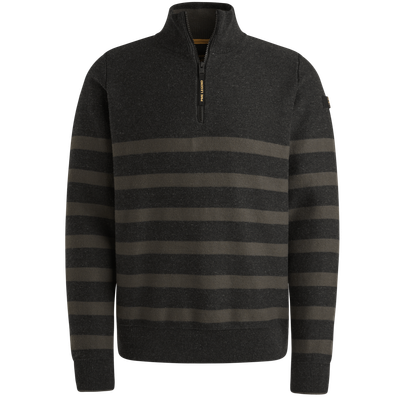 PME Legend Half zip collar cotton rib knit