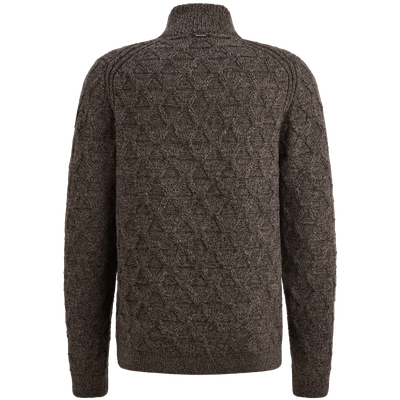 Vanguard Half zip collar wool blend mouline