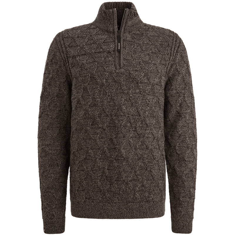 Vanguard Half zip collar wool blend mouline