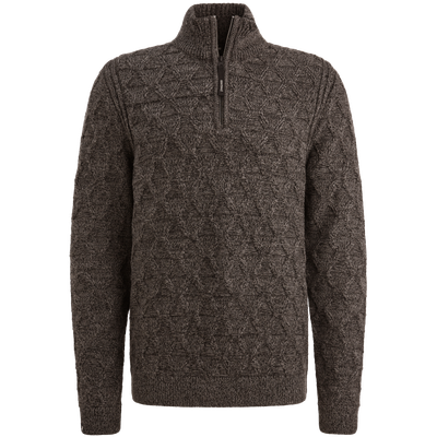 Vanguard Half zip collar wool blend mouline