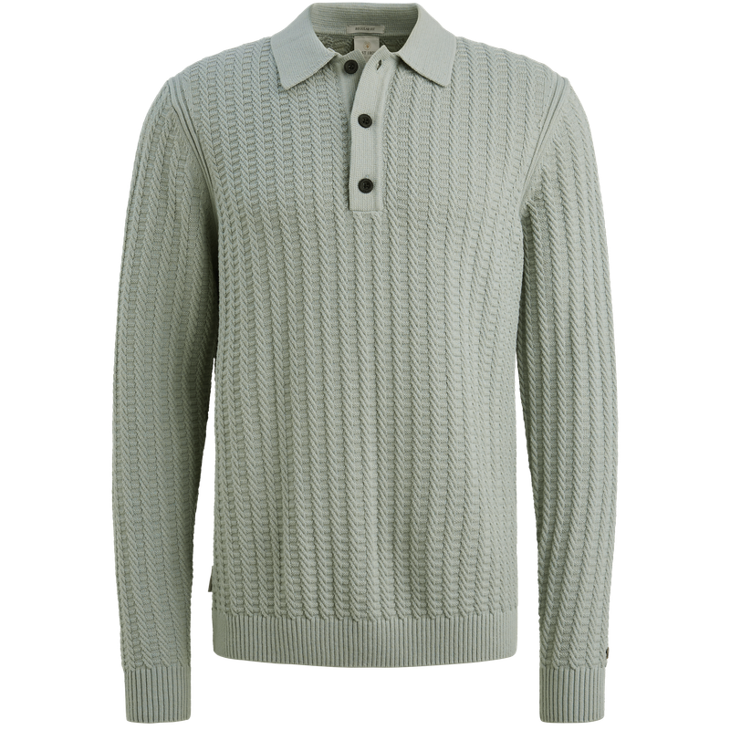Cast Iron Long sleeve polo regular fit soft
