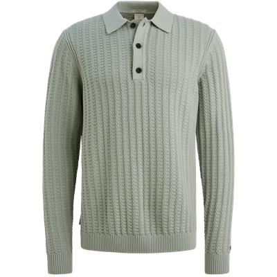 Cast Iron Long sleeve polo regular fit soft