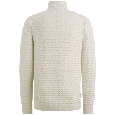 Cast Iron Half zip collar cotton boucle