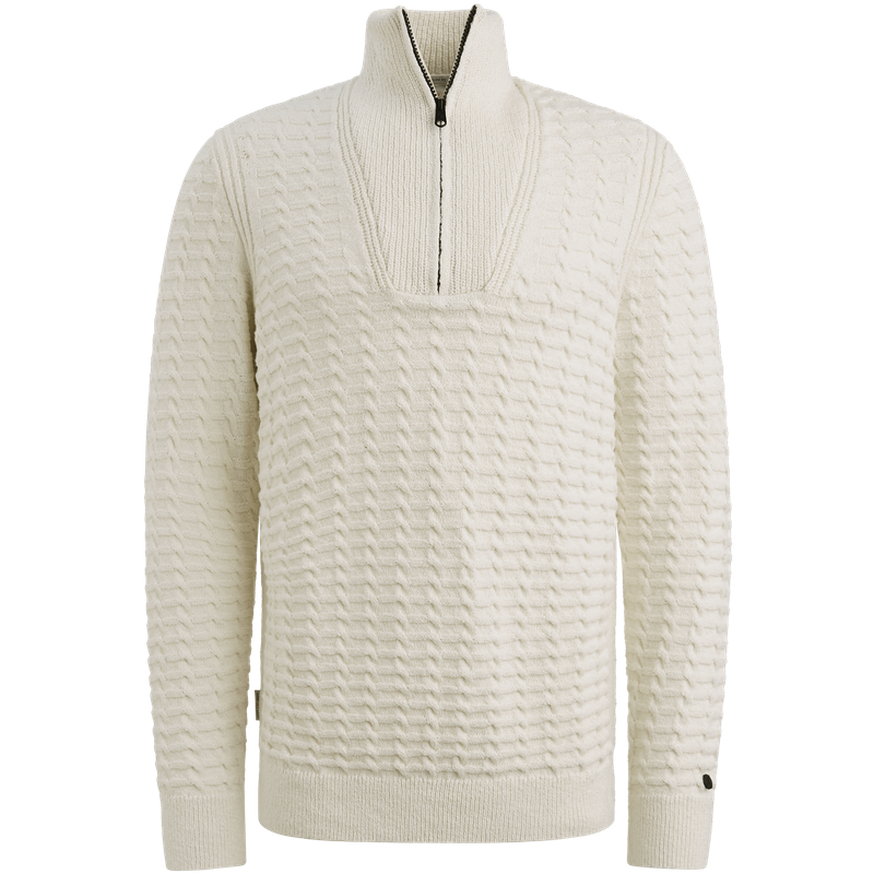 Cast Iron Half zip collar cotton boucle