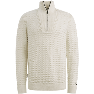 Cast Iron Half zip collar cotton boucle