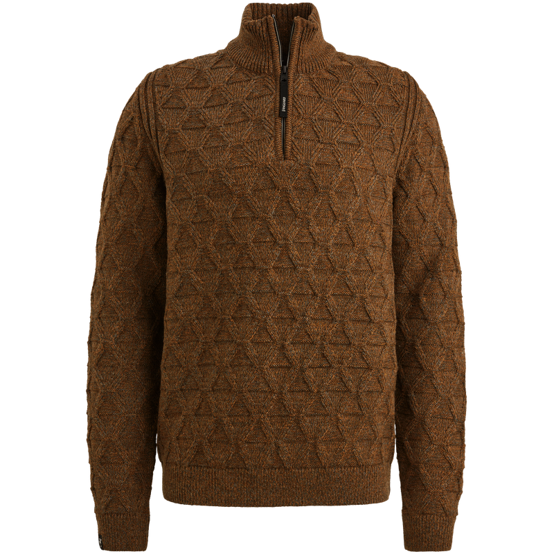 Vanguard Half zip collar wool blend mouline