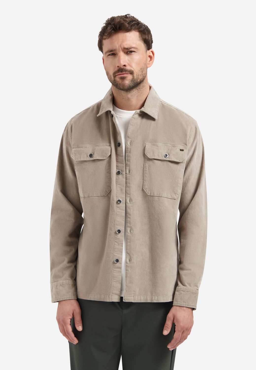 No Excess Overshirt Buttons Twill Stretch