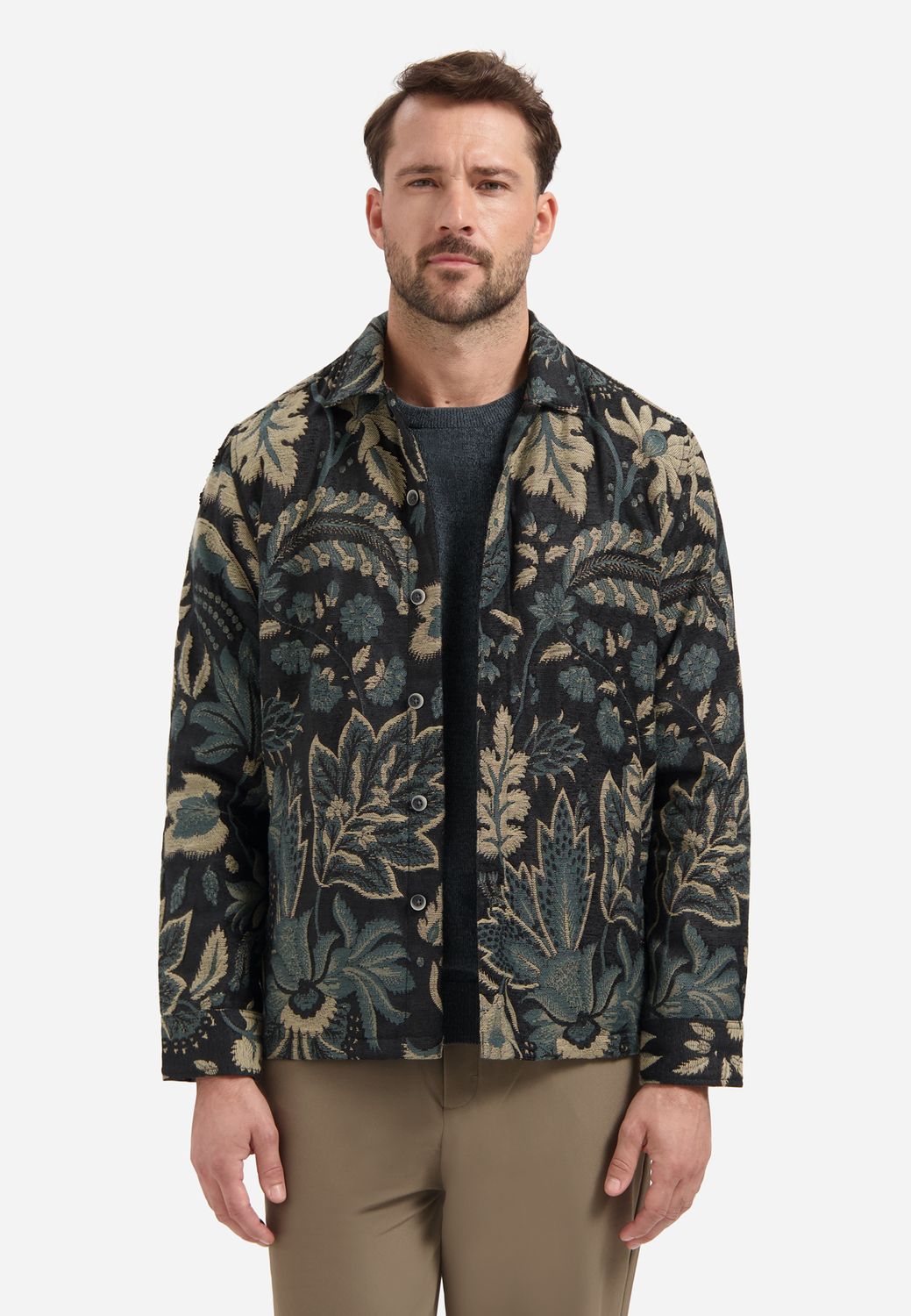 No Excess Overshirt Buttons Jacquard