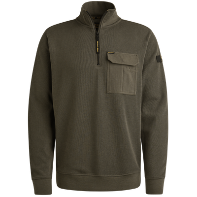 PME Legend Half zip collar knit look jersey