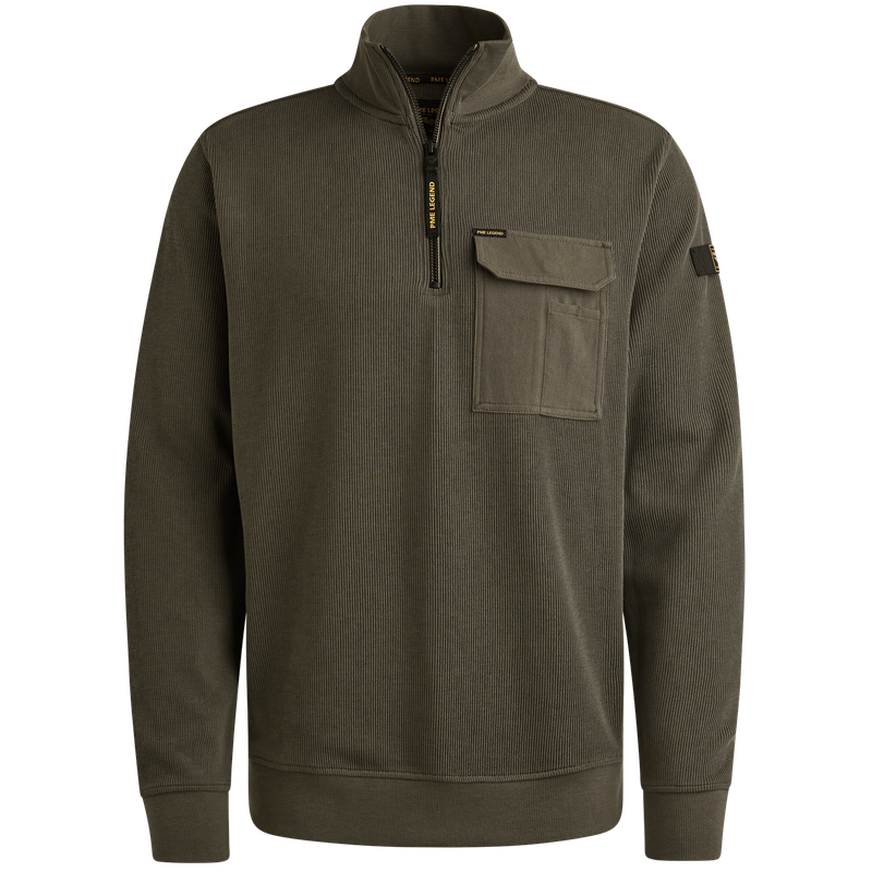 PME Legend Half zip collar knit look jersey