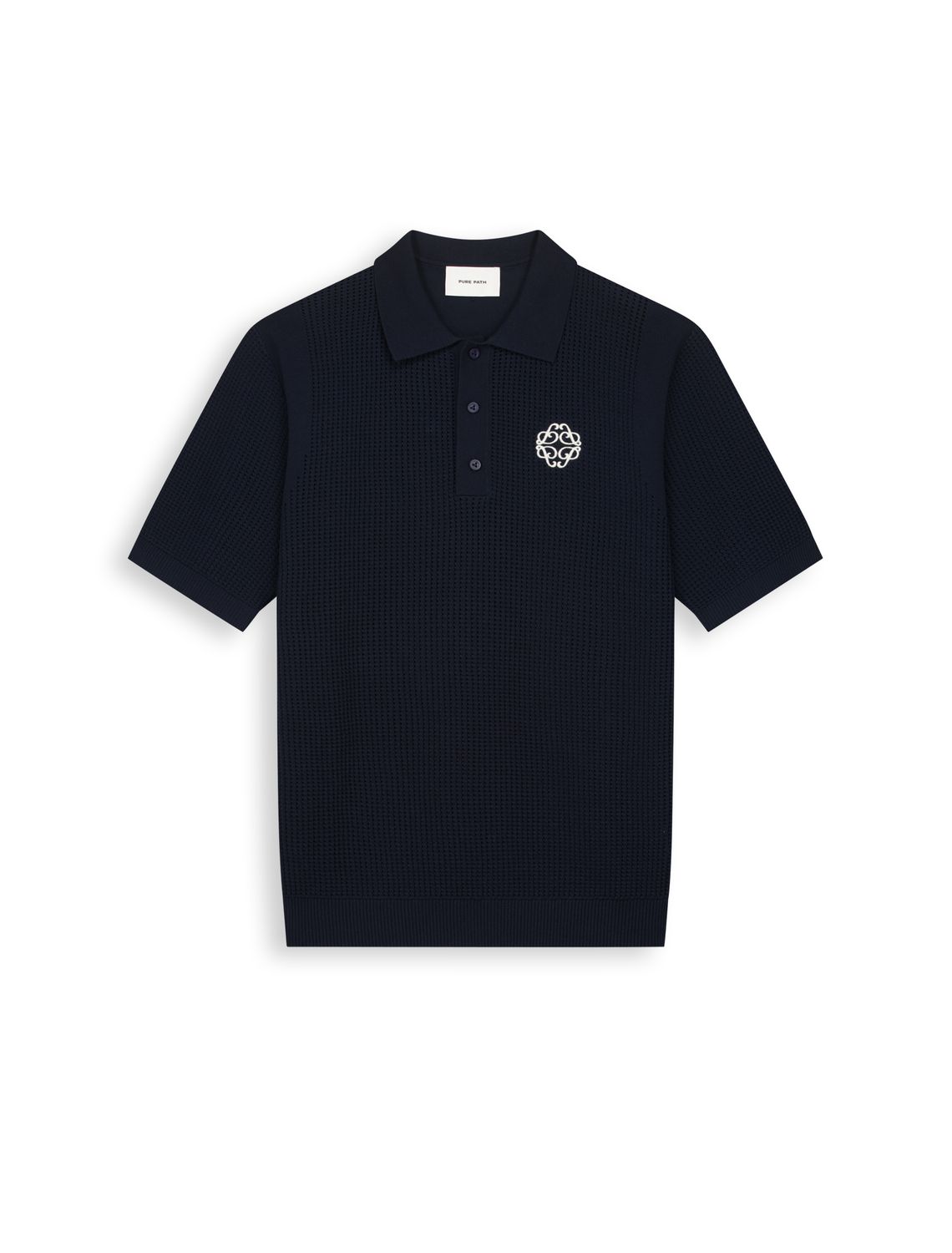 Pure Path Openwork Knit Polo