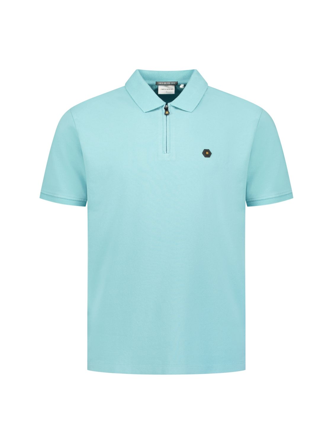 No Excess Polo Short Sleeve Zip Garment Dyed