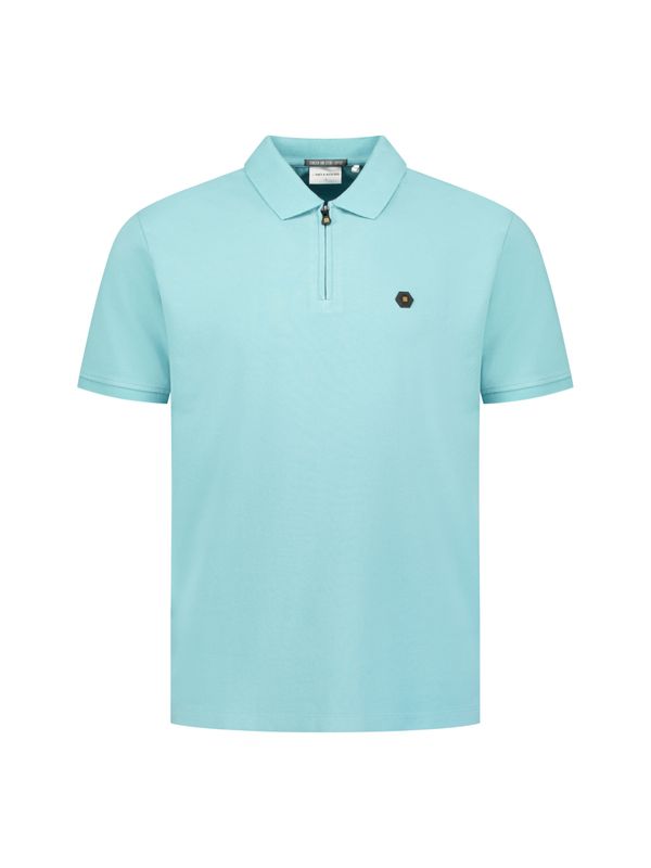 No Excess Polo Short Sleeve Zip Garment Dyed