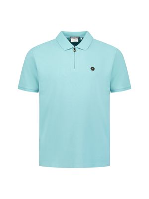 No Excess Polo Short Sleeve Zip Garment Dyed