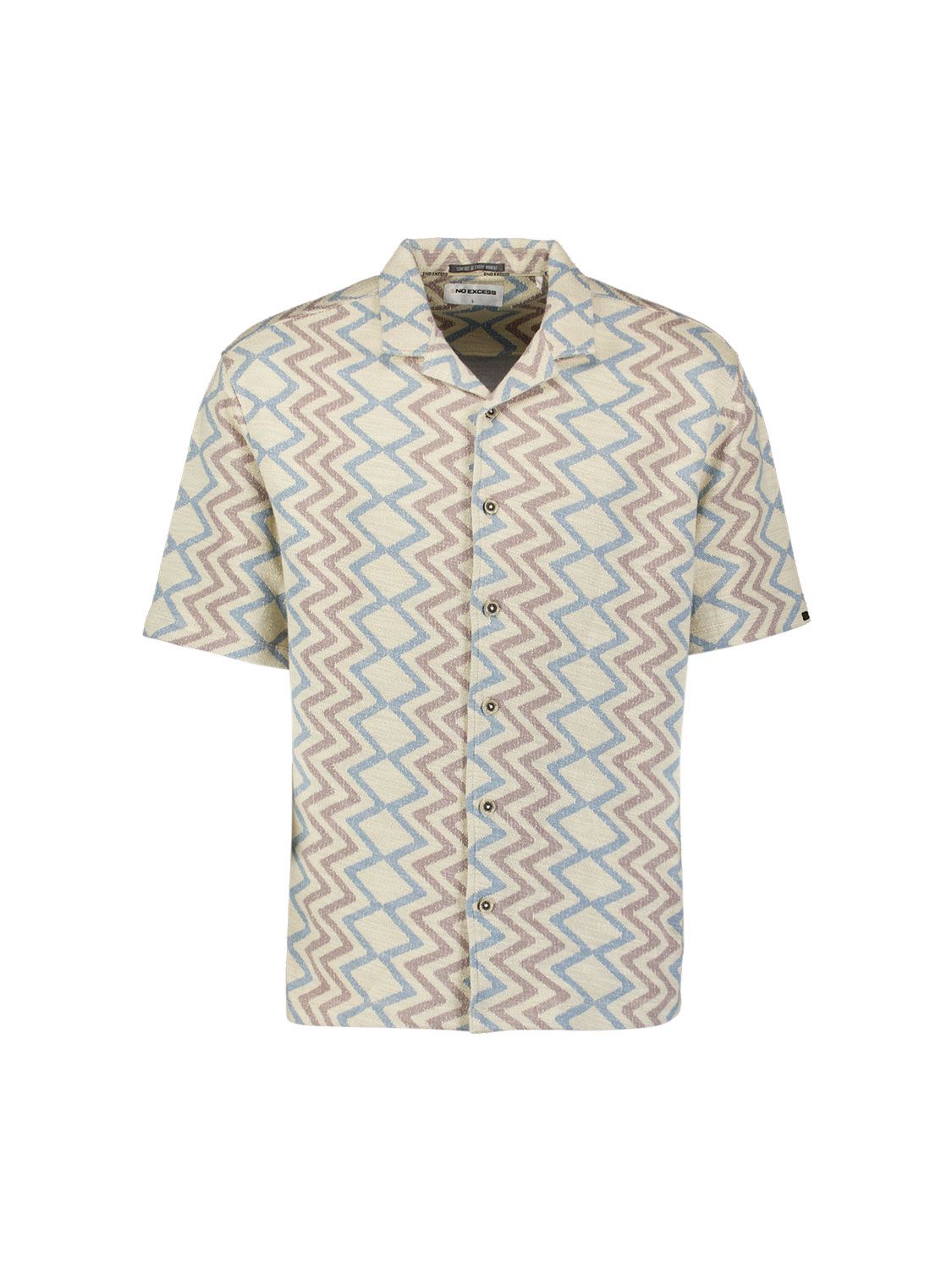No Excess Shirt Short Sleeve Jacquard Zigzag