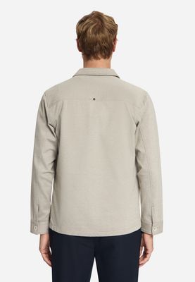 No Excess Overshirt Full Button Melange Twill